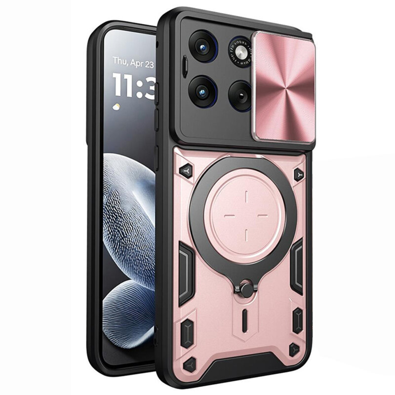 Husa Motorola Edge 70 Fusion Techsuit CamGuard Pro, roz auriu