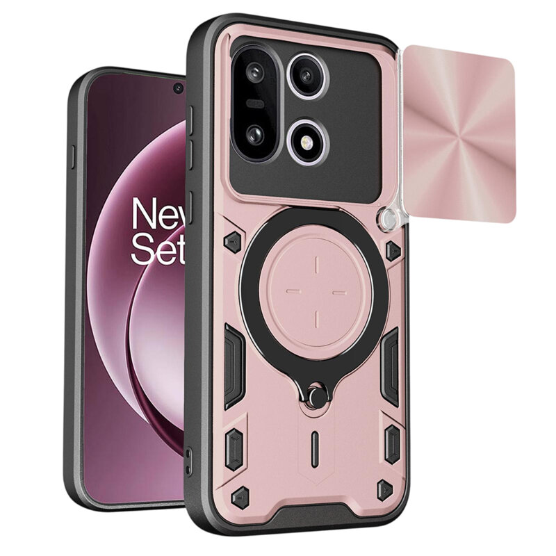 Husa OnePlus 15 Techsuit CamGuard Pro, roz auriu