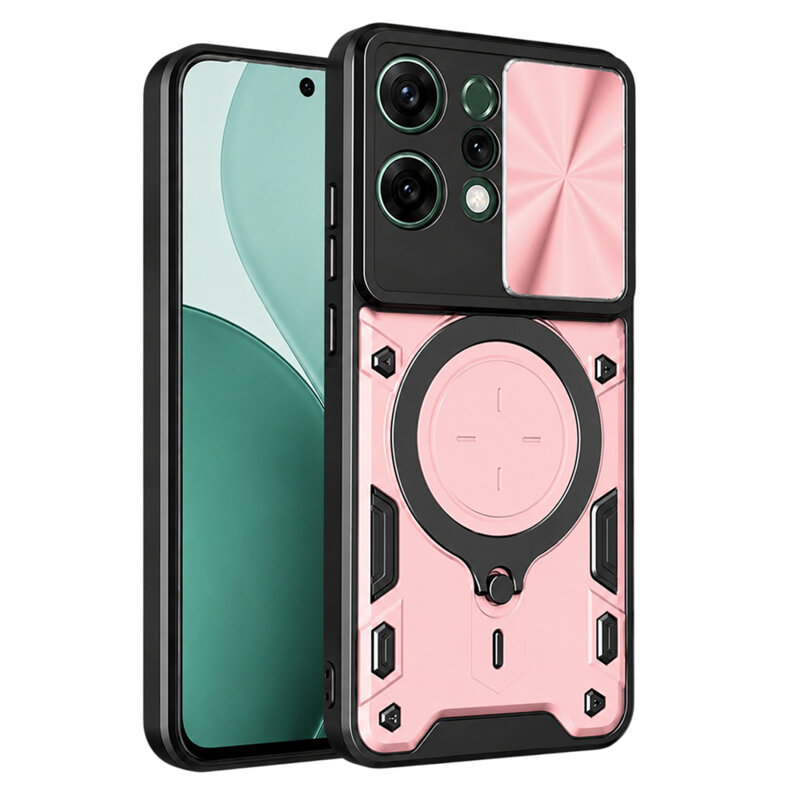 Husa Oppo Reno14 Techsuit CamGuard Pro, roz auriu