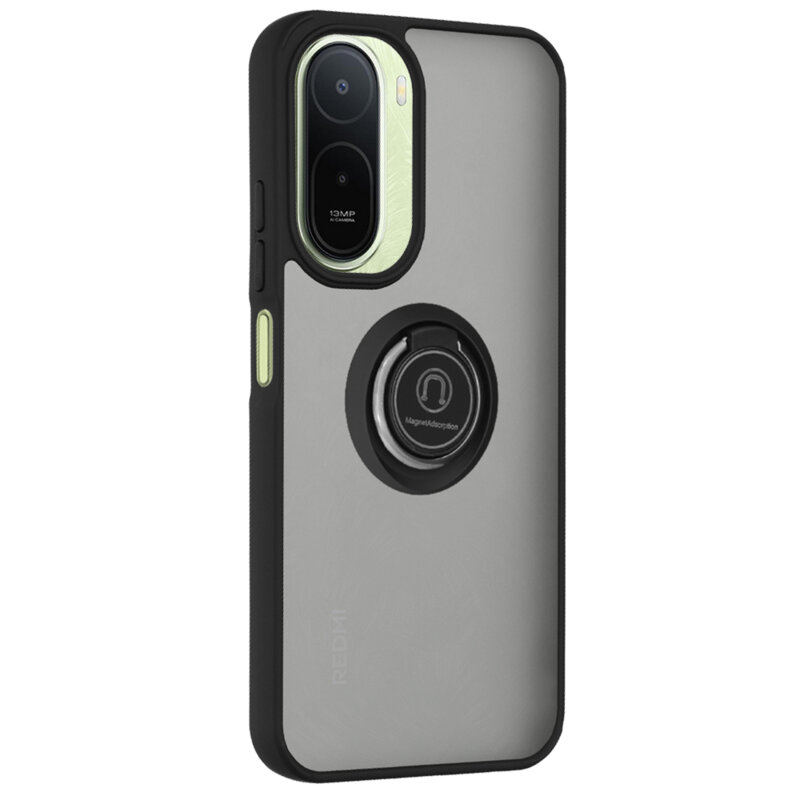 Husa Xiaomi Redmi A7 Pro 4G Techsuit Glinth cu inel suport stand magnetic, negru