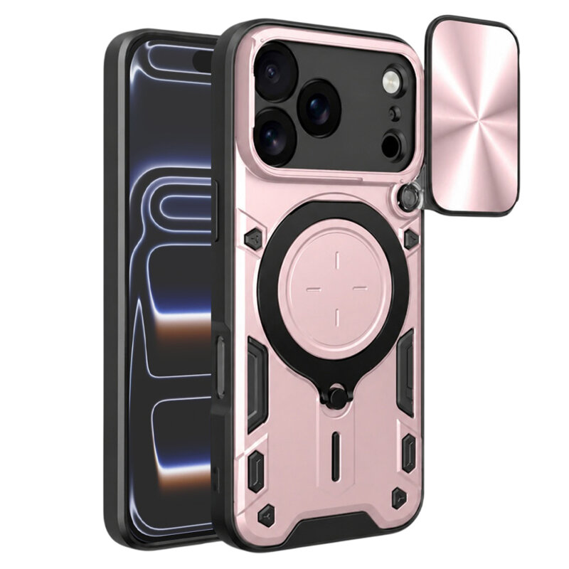 Husa iPhone 17 Pro Techsuit CamGuard Pro, roz auriu