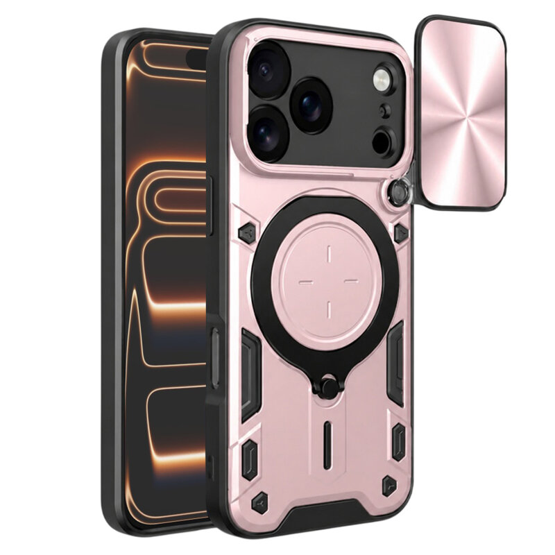 Husa iPhone 17 Pro Max Techsuit CamGuard Pro, roz auriu