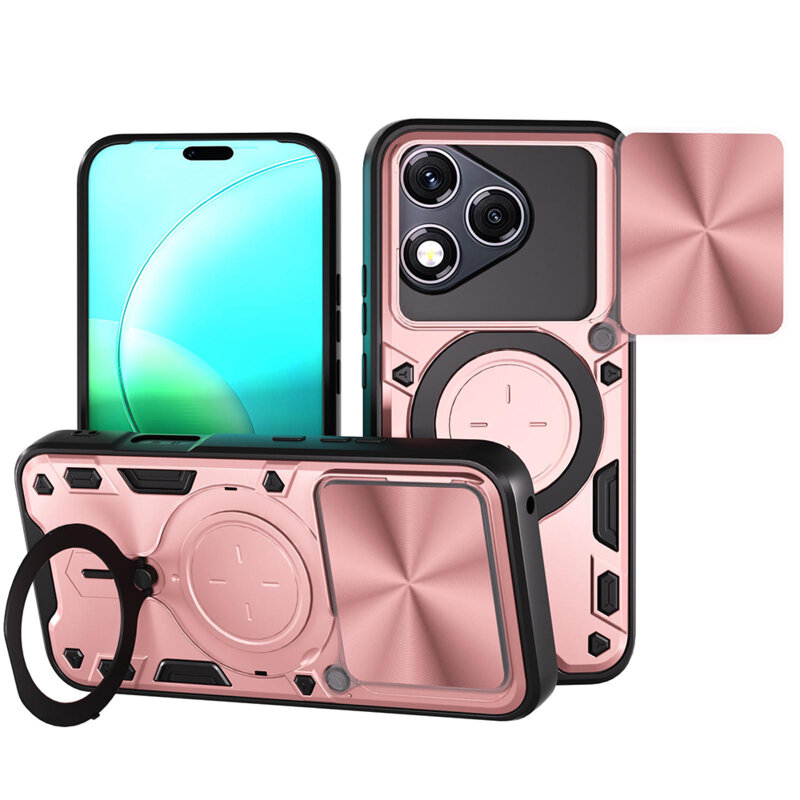 Husa Honor 400 Lite Techsuit CamGuard Pro, roz auriu
