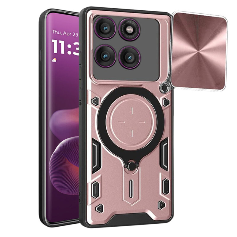 Husa Motorola Edge 60 Pro Techsuit CamGuard Pro, roz auriu