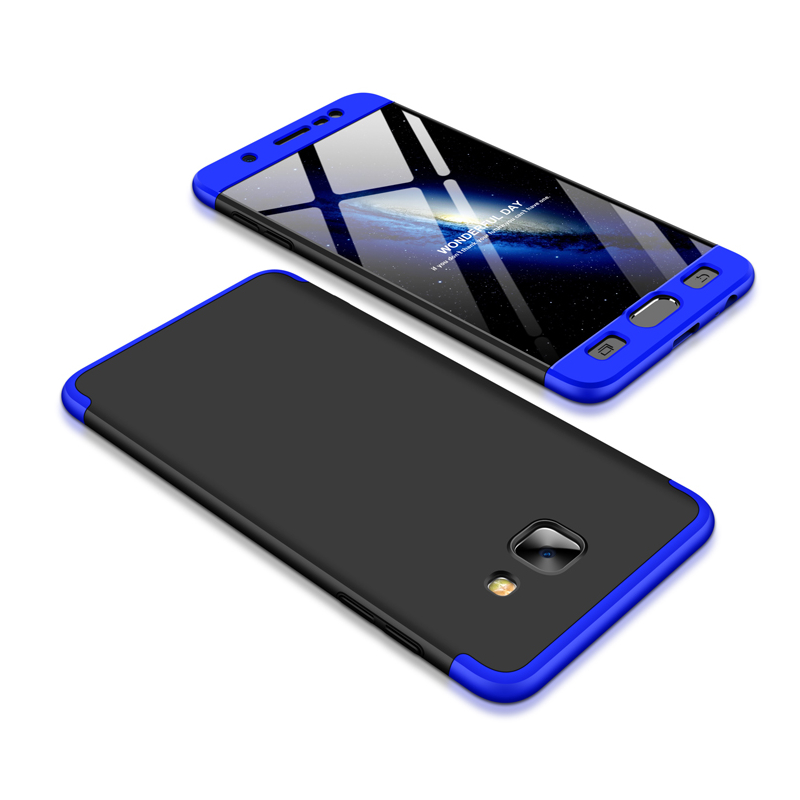 Husa Samsung Galaxy J7 Max GKK 360 Full Cover Negru-Albastru