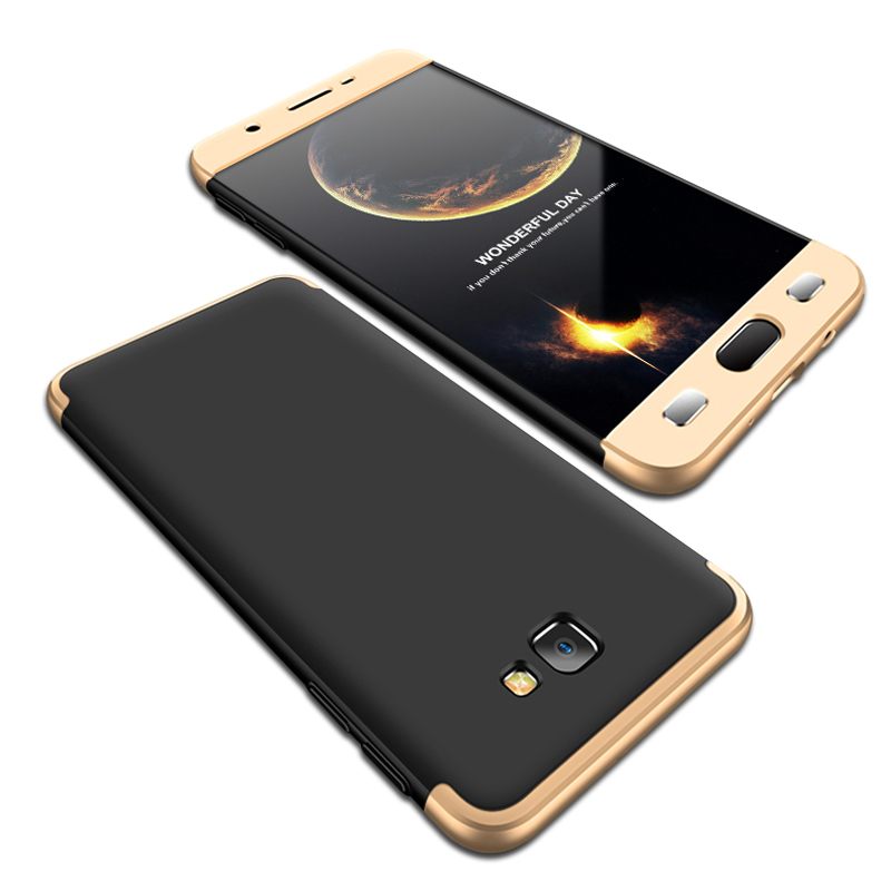 Husa Samsung Galaxy J7 Prime, Galaxy On7 2016 GKK 360 Full Cover Negru-Auriu
