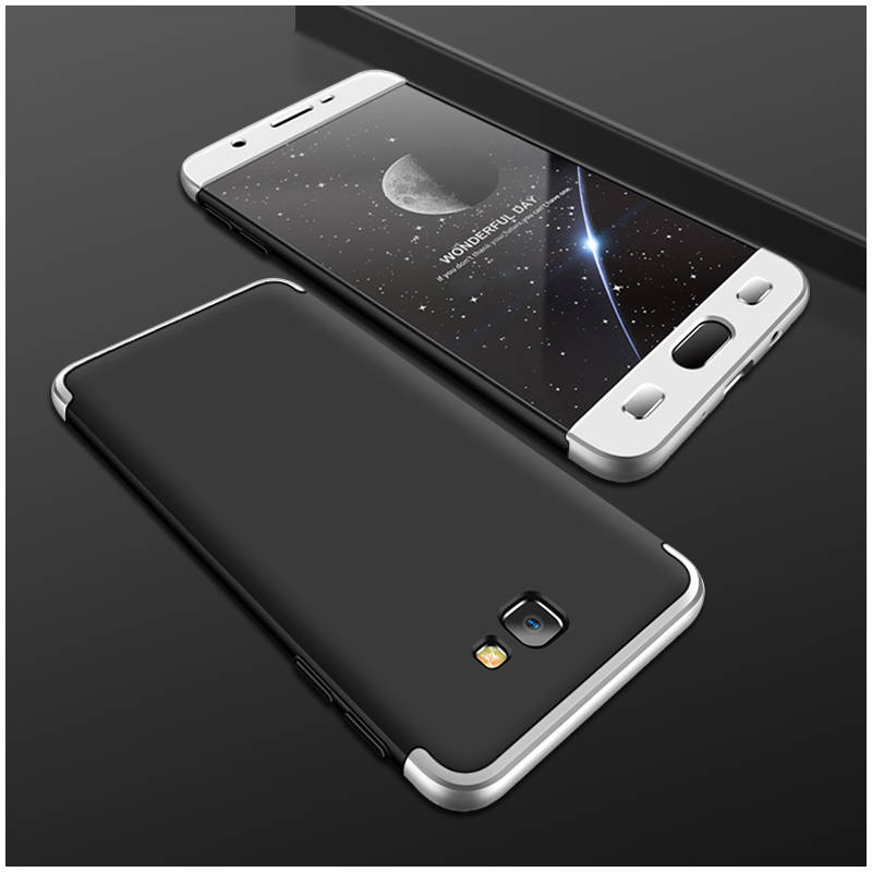 Husa Samsung Galaxy J7 Prime, Galaxy On7 2016 GKK 360 Full Cover Negru-Argintiu