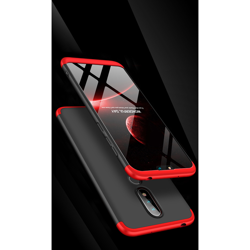 Husa Nokia 6.1 Plus GKK 360 Full Cover Negru-Rosu
