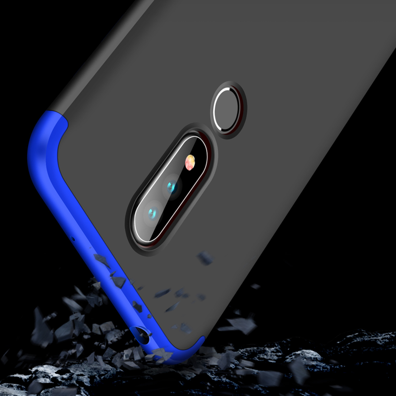 Husa Nokia 6.1 Plus GKK 360 Full Cover Negru-Albastru