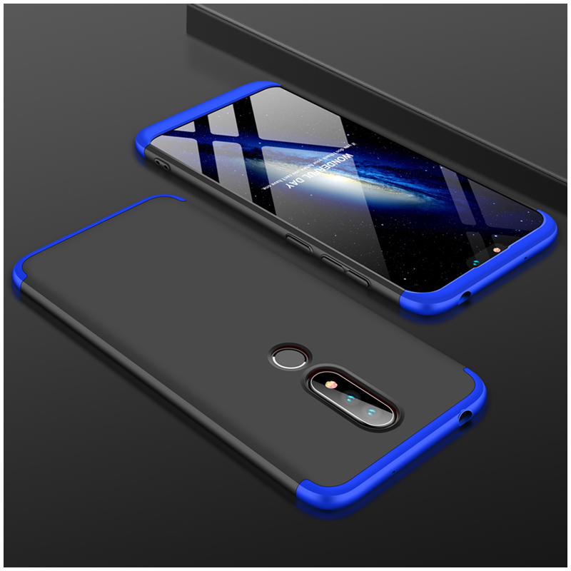 Husa Nokia 6.1 Plus GKK 360 Full Cover Negru-Albastru