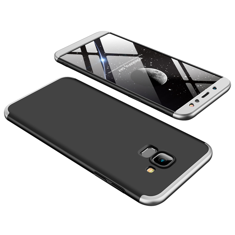 Husa Samsung Galaxy J4 Plus GKK 360 Full Cover Negru-Argintiu