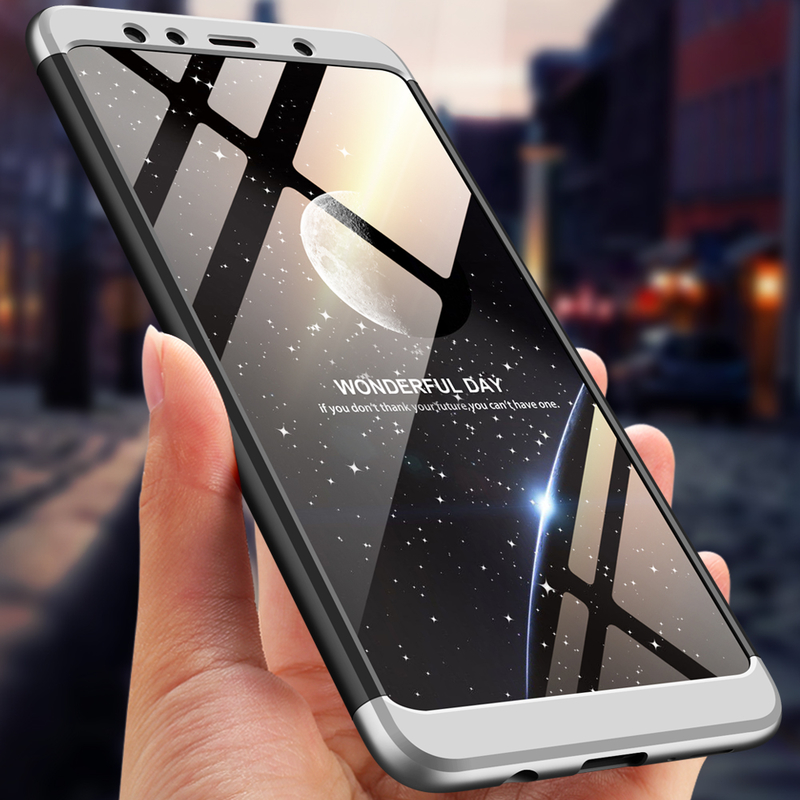 Husa Samsung Galaxy A7 2018 GKK 360 Full Cover Negru-Argintiu