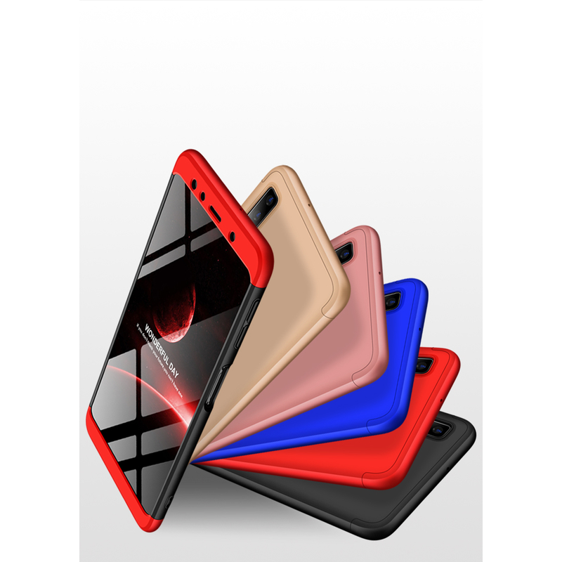 Husa Samsung Galaxy A7 2018 GKK 360 Full Cover Negru-Rosu