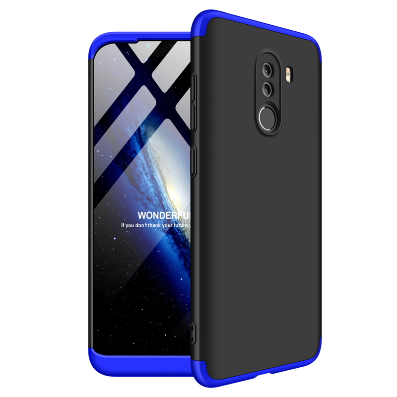 Husa Xiaomi Pocophone F1 GKK 360 Full Cover Negru-Albastru
