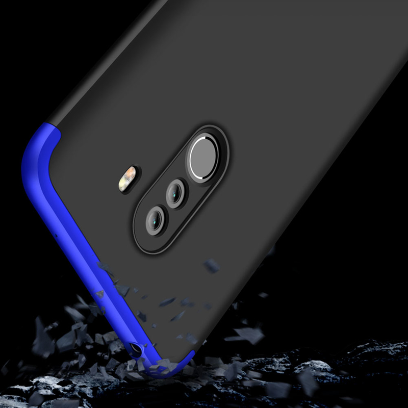 Husa Xiaomi Pocophone F1 GKK 360 Full Cover Negru-Albastru