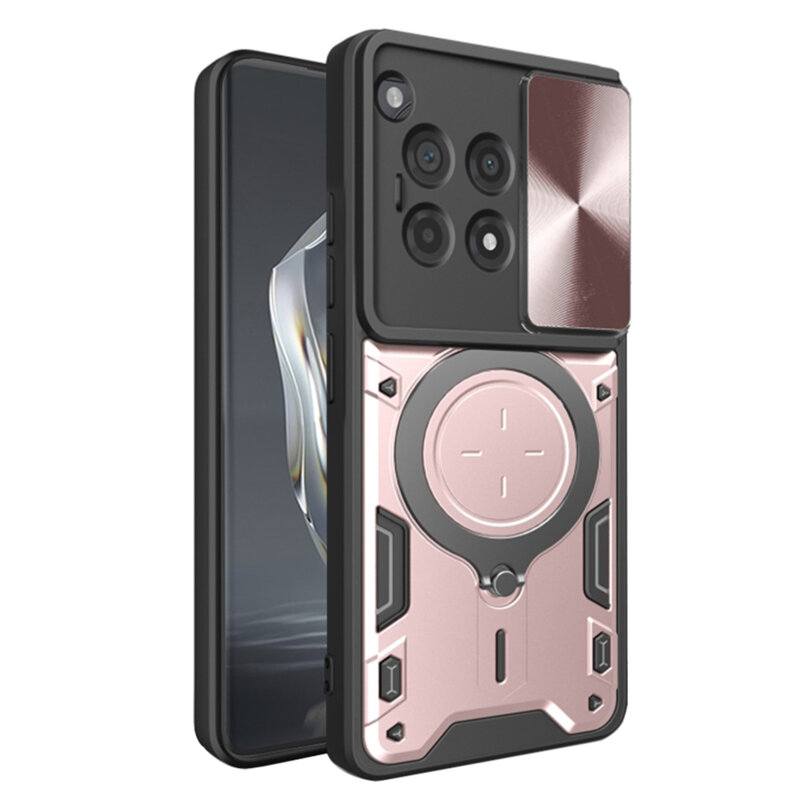 Husa OnePlus 12R Techsuit CamGuard Pro, roz auriu