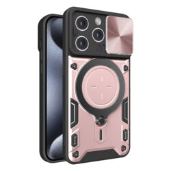 Husa iPhone 15 Pro Techsuit CamGuard Pro, roz auriu