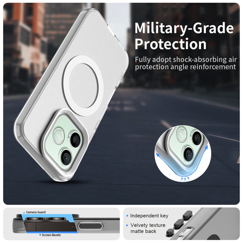 Husa Honor 600 Techsuit CandyCase MagSafe, alb