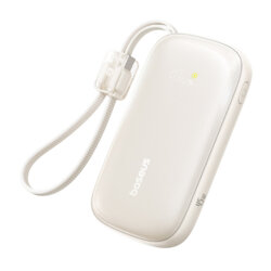 Baterie externa cu cablu 10000mAh Baseus, 45W, bej, E0027Q01