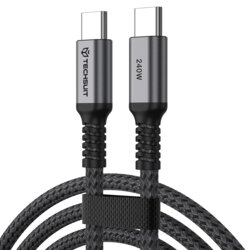 Cablu de date Type-C PD240W Techsuit TitanSync Pro CX2, 2m, gri