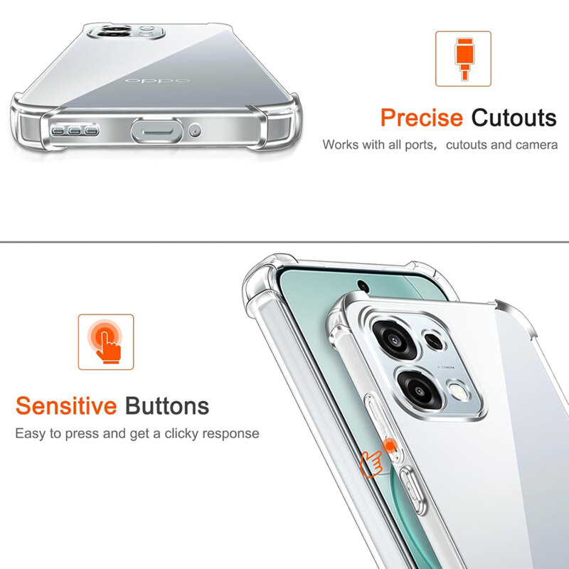 Husa Oppo A6 Pro 5G Techsuit Shockproof Clear Silicone, transparenta