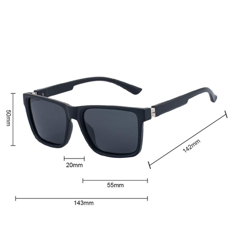Ochelari polarizati barbatesti, forma patrata Techsuit 8506, negru mat