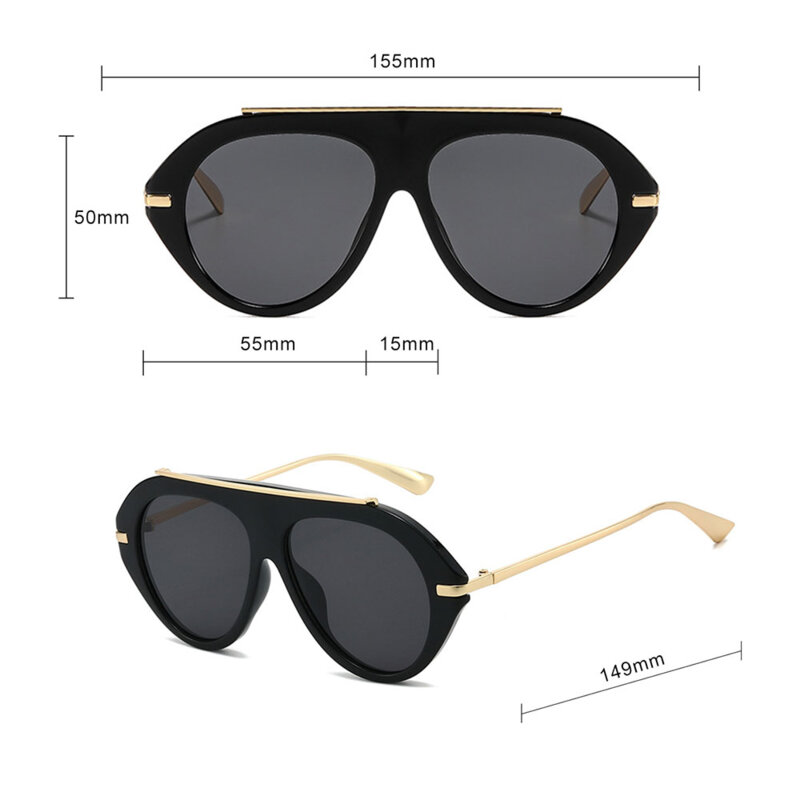 Ochelari de soare premium, retro-chic Techsuit 8092, negru