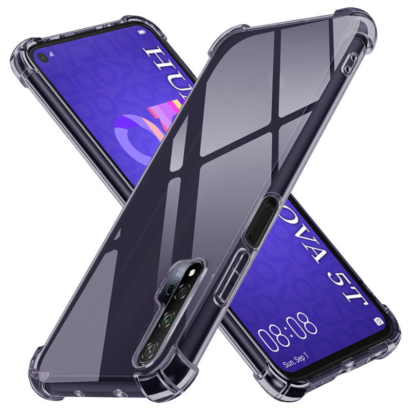 Husa Huawei Nova 5T Techsuit Shockproof Clear Silicone, fumuriu