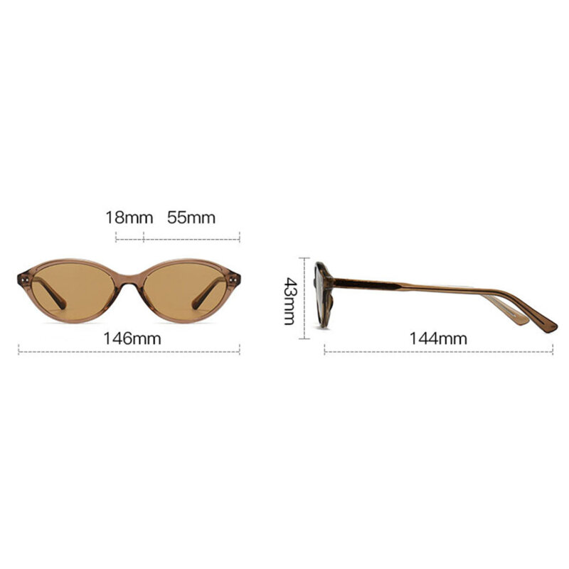 Ochelari de soare ovali, retro-moderni Techsuit 99034, negru