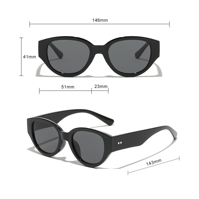 Ochelari de dama ovali, rama retro Techsuit 17002, negru