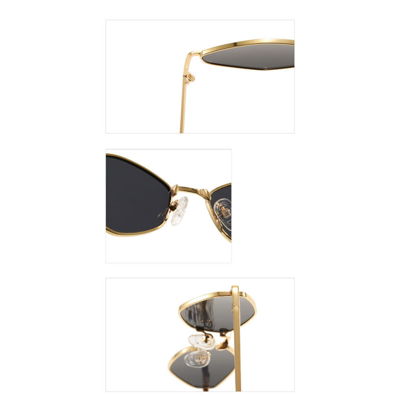 Ochelari de dama cu rama geometrica Techsuit 6206, auriu / verde