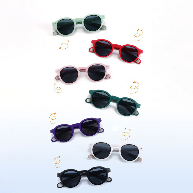 Ochelari de soare pentru copii, rotunzi Techsuit 8443, rosu