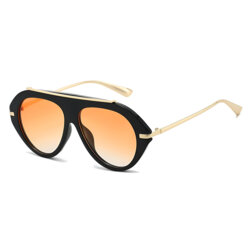 Ochelari de soare premium, retro-chic Techsuit 8092, negru/oranj