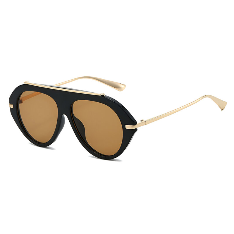 Ochelari de soare premium, retro-chic Techsuit 8092, negru/maro