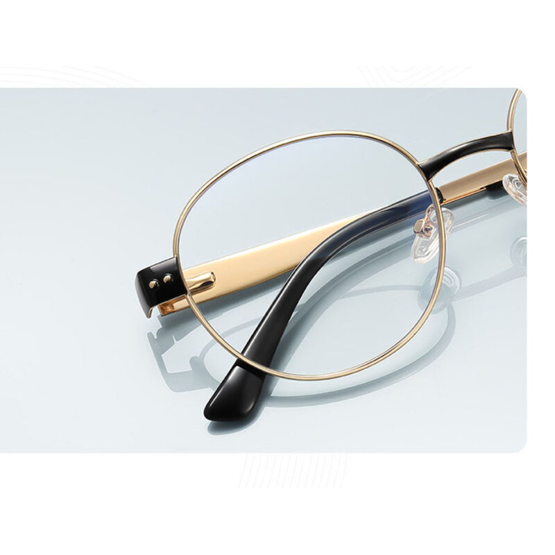 Ochelari rotunzi de dama, filtru lumina Techsuit, auriu/gri, 3175
