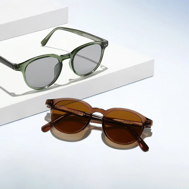Ochelari de soare rotunzi, unisex Techsuit 99046, verde