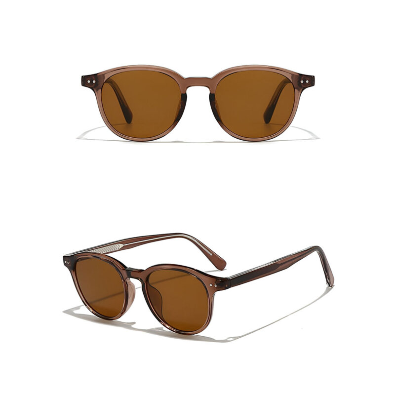 Ochelari de soare rotunzi, unisex Techsuit 99046, maro