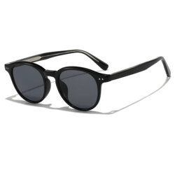 Ochelari de soare rotunzi, unisex Techsuit 99046, negru