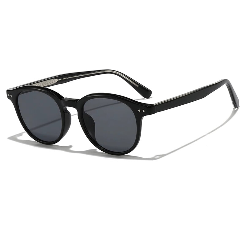 Ochelari de soare rotunzi, unisex Techsuit 99046, negru