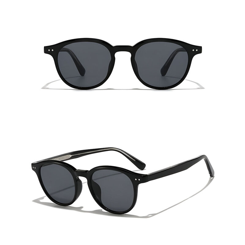 Ochelari de soare rotunzi, unisex Techsuit 99046, negru
