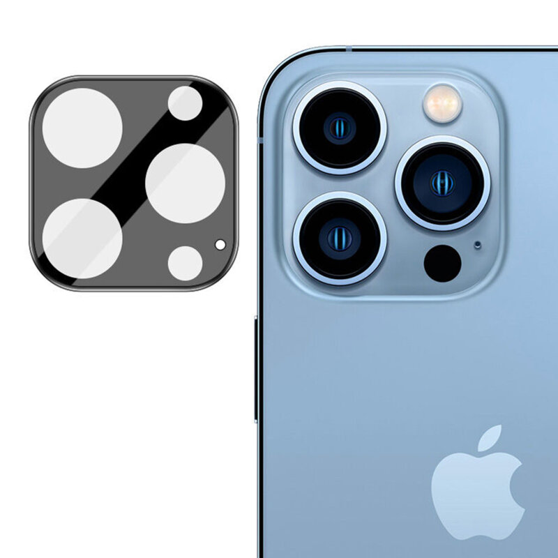 Folie camera iPhone 13 Pro Techsuit Full Glass, negru
