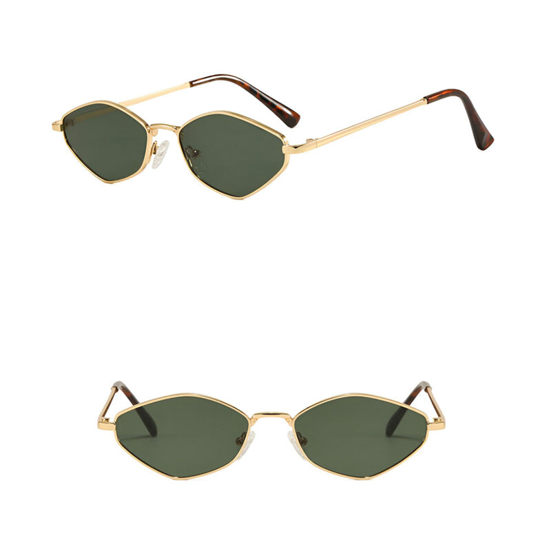 Ochelari de dama cu rama geometrica Techsuit 6206, auriu / verde