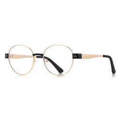 Ochelari rotunzi de dama, filtru lumina Techsuit, auriu/negru, 3175