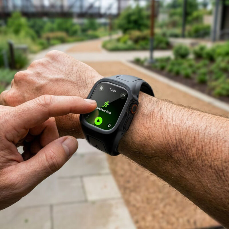 [Pachet husa + curea + folie] Apple Watch Ultra Spigen Liquid Air Pro, negru