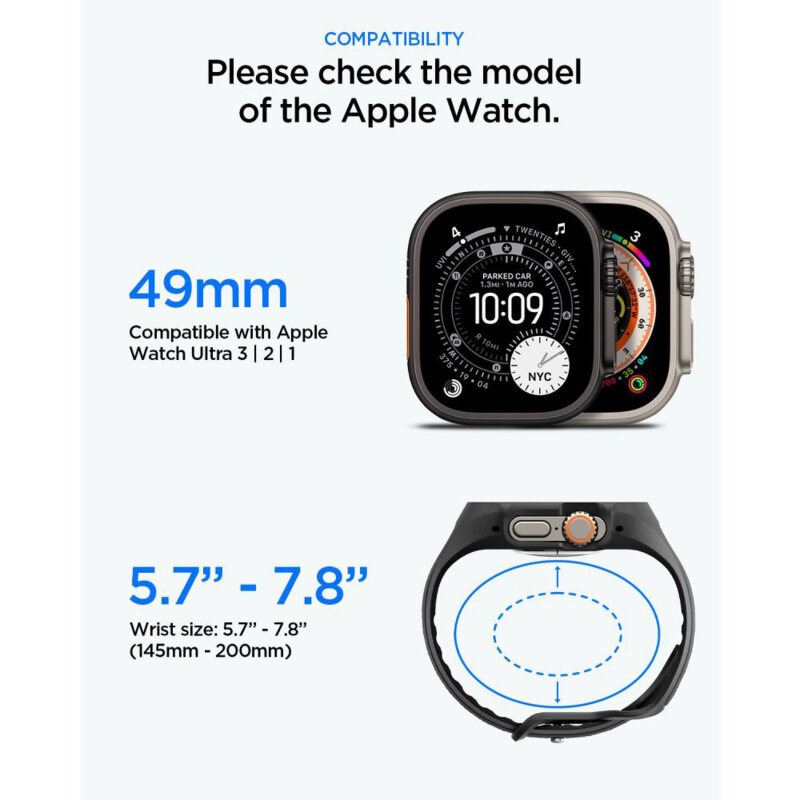 [Pachet husa + curea + folie] Apple Watch Ultra Spigen Liquid Air Pro, negru