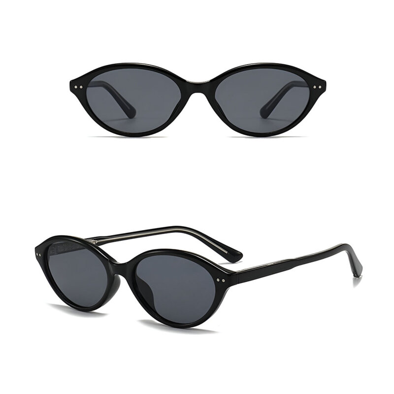Ochelari de soare ovali, retro-moderni Techsuit 99034, negru