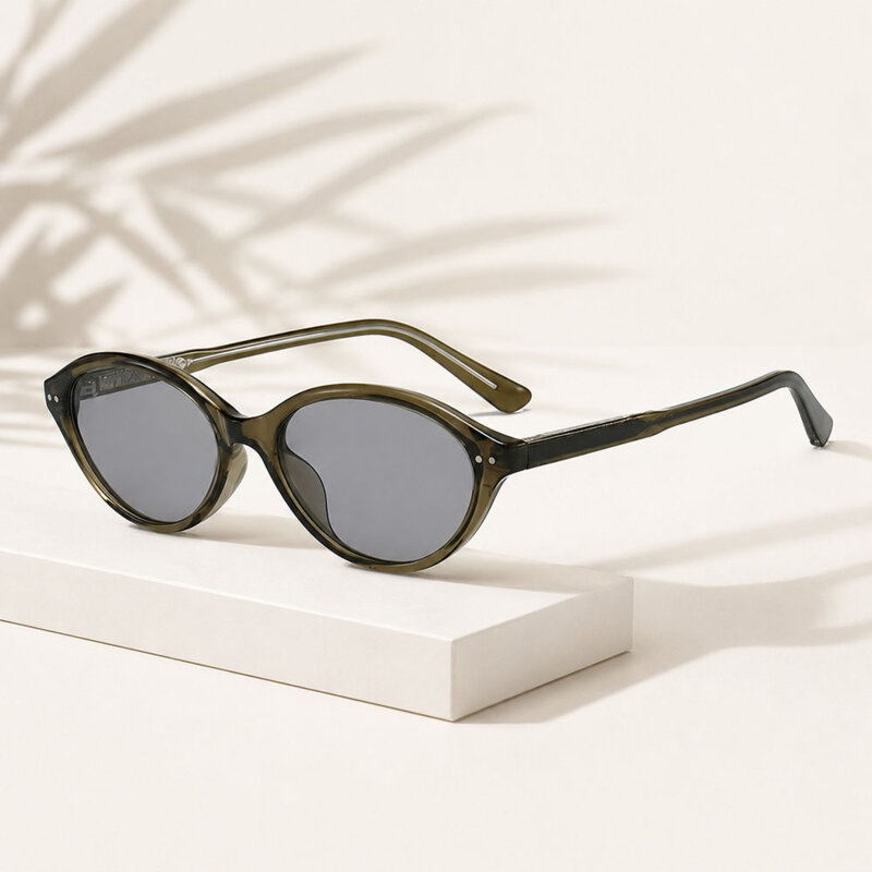Ochelari de soare ovali, retro-moderni Techsuit 99034, negru