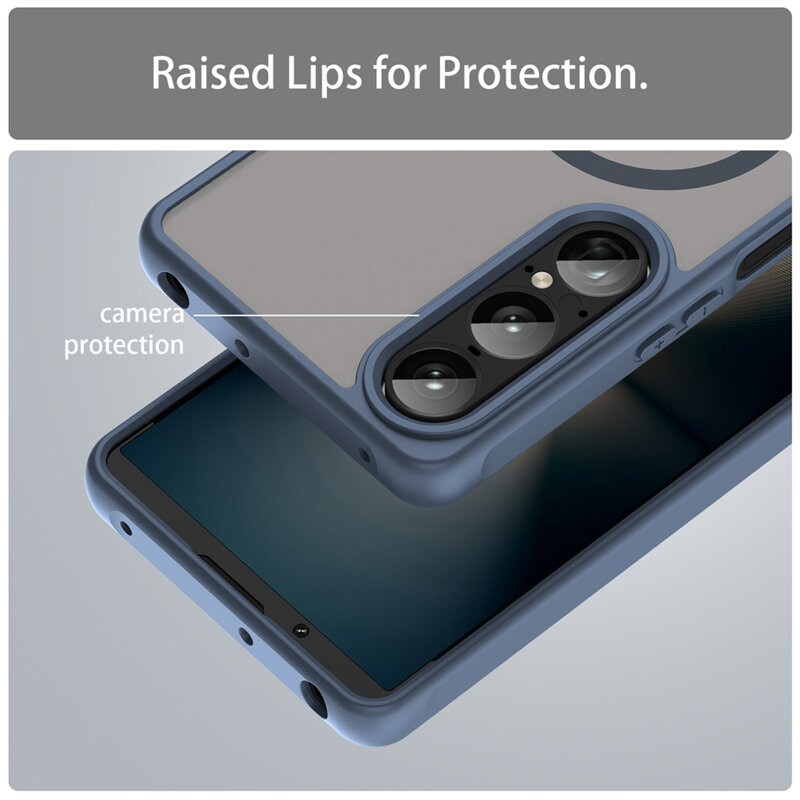 Husa Sony Xperia 1 VIII Techsuit HaloFrost II MagSafe, bleumarin