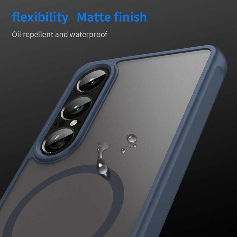 Husa Sony Xperia 1 VIII Techsuit HaloFrost II MagSafe, bleumarin