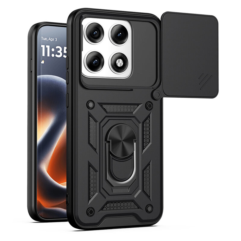 Husa Motorola Edge 70 Pro protectie camera Techsuit CamShield Series, negru